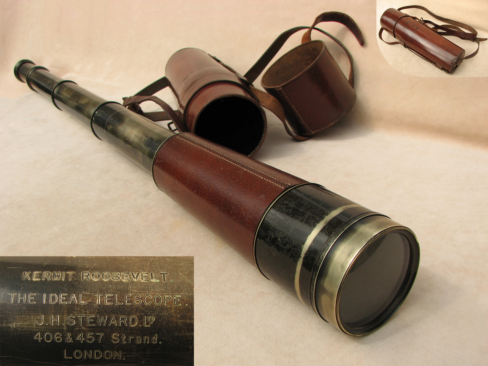 J. H. Steward field telescope very likely owned by Kermit Roosevelt - son of President Theodore Roosevelt